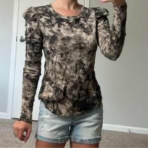 Generation Love NY New With Tags Black Beige Gray Long Sleeve Top T Shirt Womens